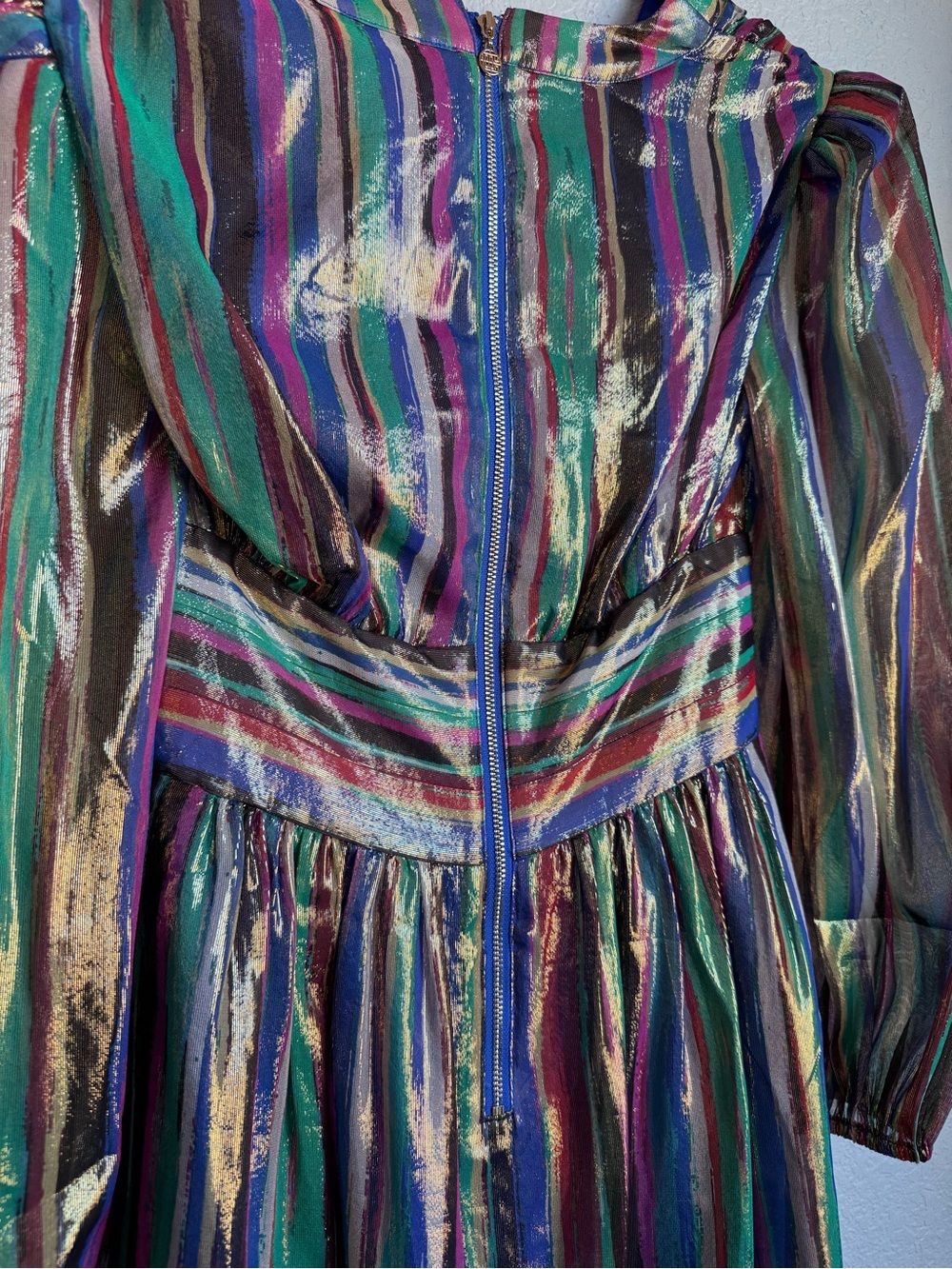 Emily McCarthy Metallic Long-sleeve Mini Dress NWT - Picture 3 of 10